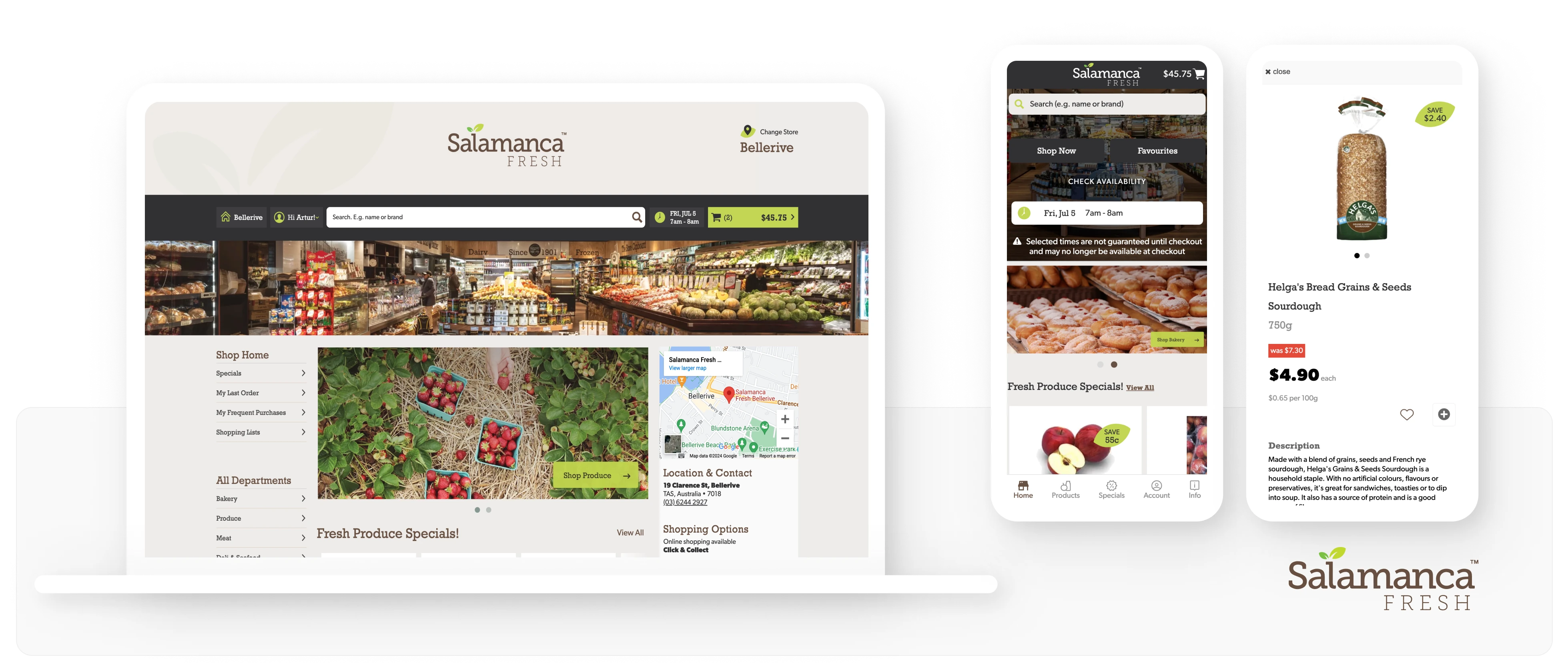 Screenshot of Salamanca Fresh store