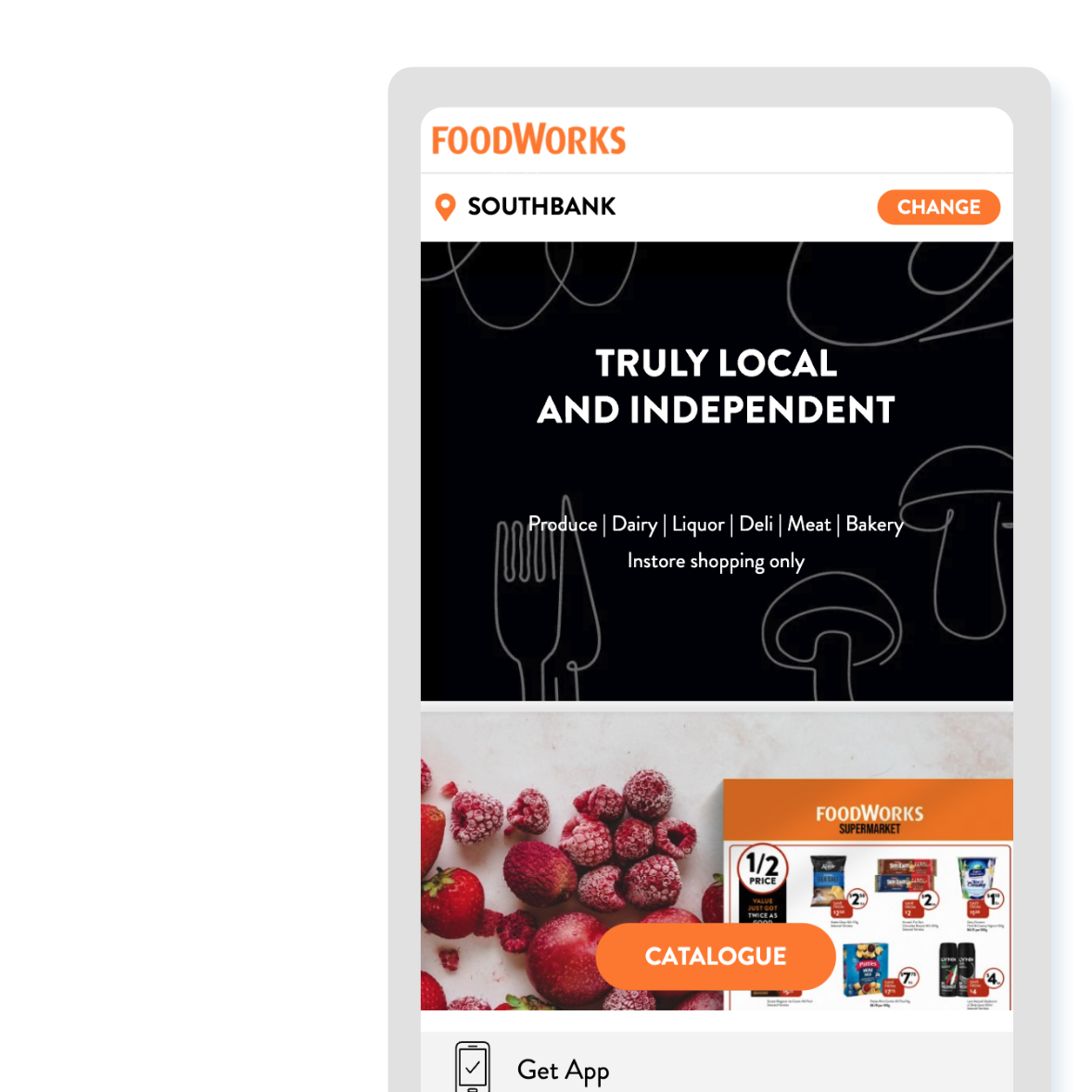 Screenshot of Foodworks microsite